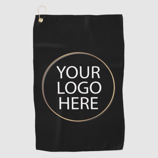 Professioneel Aangepast Bedrijf Logo Business Zwar Golfhanddoek (Voorkant)