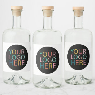 Professioneel Aangepast Bedrijf Logo Business Zwar Likeurfles Etiket