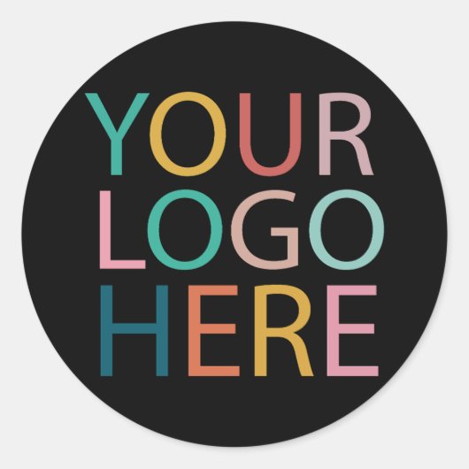 Professioneel Aangepast Bedrijf Logo Business Zwar Ronde Sticker (Voorkant)