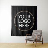 Professioneel Aangepast Bedrijf Logo Business Zwar Wandkleed (In situ)