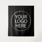 Professioneel Aangepast Bedrijf Logo Business Zwar Wandkleed (Voorkant)