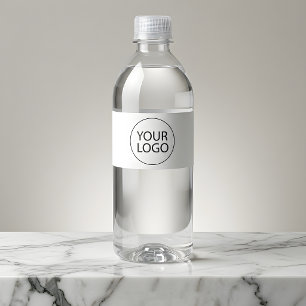 Professioneel aangepast bedrijfslogo zakelijk wit waterfles etiket
