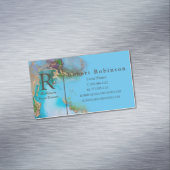 Professioneel, aangepast blauw groen luchtruim Bla Magnetisch Visitekaartje (Voorbeeld)