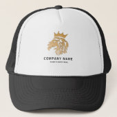 Professioneel aangepast elegant leeuw logo trucker pet (Voorkant)