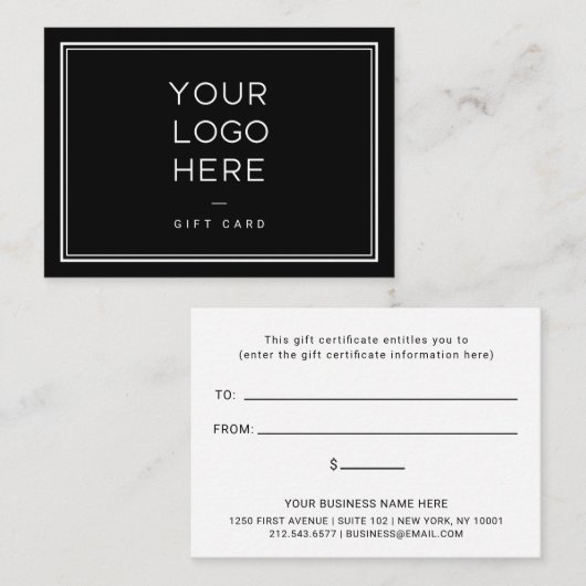 Professioneel aangepast logo | Eenvoudige cadeaubo Kortingskaartje (Voorkant / Achterkant)