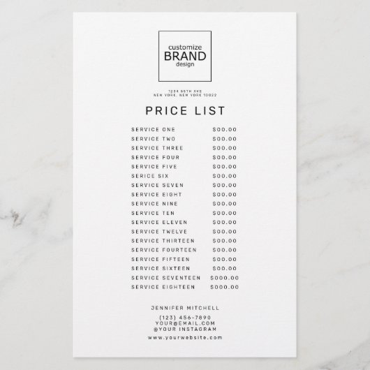 Professioneel aangepast logo Eenvoudige prijservic Flyer (Voorkant)