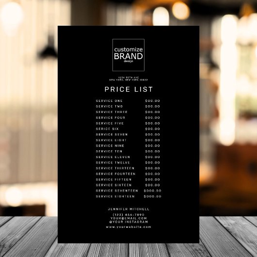 Professioneel aangepast logo zwart prijs service l flyer