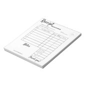 Professioneel aangepaste bonnen voor zakelijk gebr notitieblok (Linkerzijde)