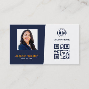 Professioneel aangepaste QRCode-foto donkerblauw o Visitekaartje