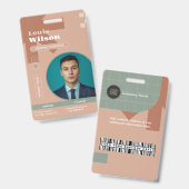 Professioneel Aanpasbare Naam- & Barcode Personeel Badge (Voor- en achterkant)