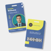 Professioneel Aanpasbare Naam & Barcode Personeel Badge (Voor- en achterkant)