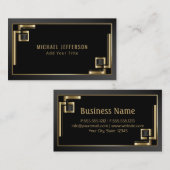 Professioneel Abstract zwart-wit- en Gold-ontwerp Visitekaartje (Voorkant / Achterkant)