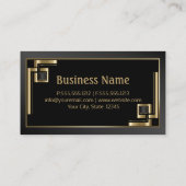 Professioneel Abstract zwart-wit- en Gold-ontwerp Visitekaartje (Achterkant)