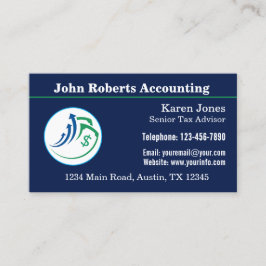 Professioneel accountant aangepaste logo tijdelijk visitekaartje