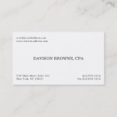 Professioneel accountant donkergrijs Visitekaartje (Achterkant)