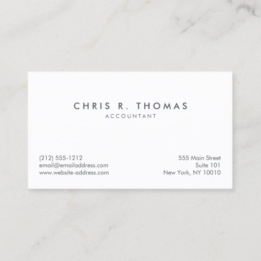 Professioneel accountant en financieel Visitekaart Visitekaartje (Achterkant)