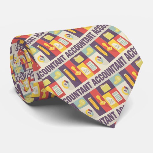 Professioneel accountant - Iconic Small Design Stropdas (Opgerold)