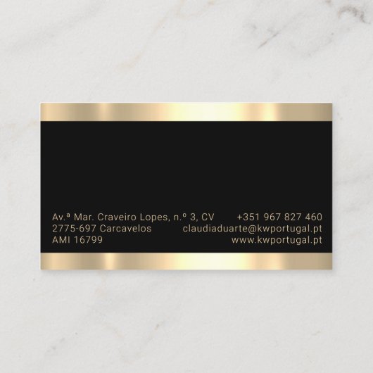 Professioneel advies Elegant Imobiliária Logo Visitekaartje (Achterkant)