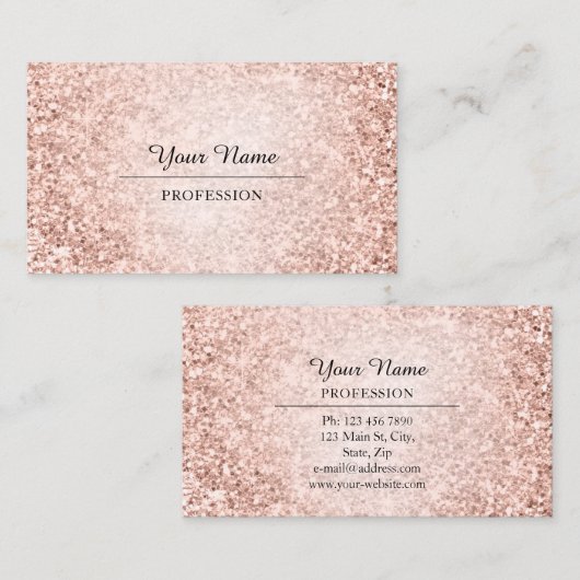 Professioneel advies Modern Roos Glitter White Visitekaartje (Voorkant / Achterkant)