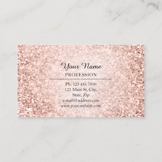 Professioneel advies Modern Roos Glitter White Visitekaartje (Achterkant)