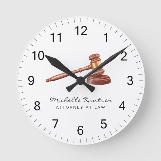 Professioneel advocaat advocaat luxe wit ronde klok (Voorkant)