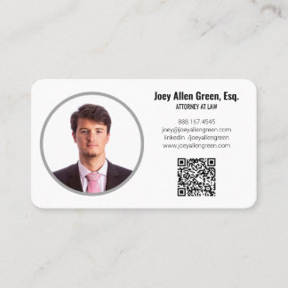 Professioneel Advocaat Foto QR Code Moderne Jurist Visitekaartje