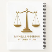 Professioneel advocaat Goud en wit Notitieboek (Achterkant)