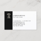Professioneel advocaat-monogram grijs/zwart visitekaartje (Achterkant)