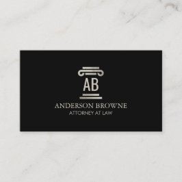 Professioneel advocaat-monogram grijs/zwart visitekaartje