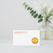 Professioneel advocaat op schaal van de wet visitekaartje (Staand voorkant)