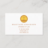 Professioneel advocaat op schaal van de wet visitekaartje (Achterkant)