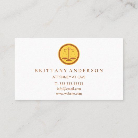 Professioneel advocaat op schaal van de wet visitekaartje (Achterkant)