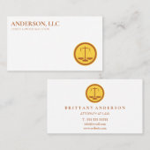 Professioneel advocaat op schaal van de wet visitekaartje (Voorkant / Achterkant)