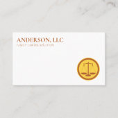 Professioneel advocaat op schaal van de wet visitekaartje (Voorkant)