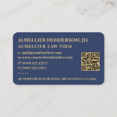 Professioneel advocatenkantoor Dark Blue Modern Visitekaartje (Achterkant)