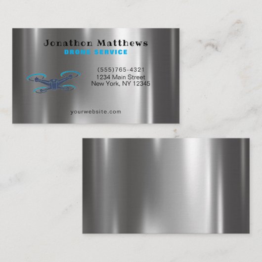 Professioneel Aerial Drone Service Visitekaartje (Voorkant / Achterkant)