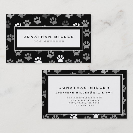 Professioneel afdrukontwerp | Zwart-wit Visitekaartje (Voorkant / Achterkant)