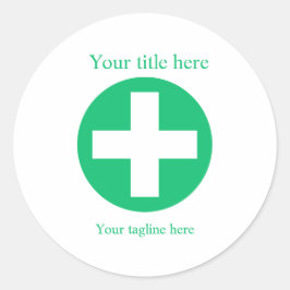 Professioneel Apotheek & Drogisterij Medisch Kruis Ronde Sticker