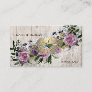 Professioneel Aquarel Bloemmotief, Lippen, Houtstr Visitekaartje