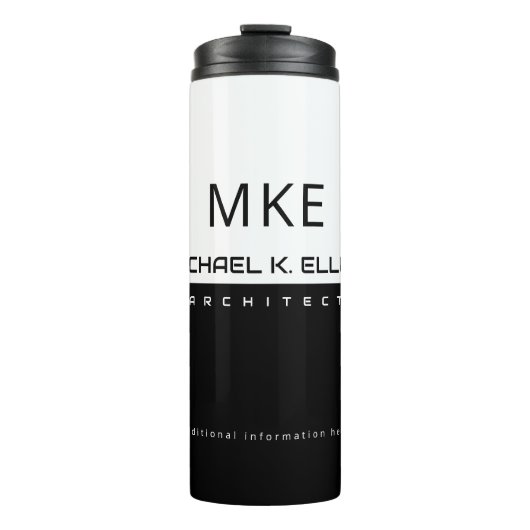 Professioneel (architect) Halfzwart, half wit Thermosbeker (Voorkant)