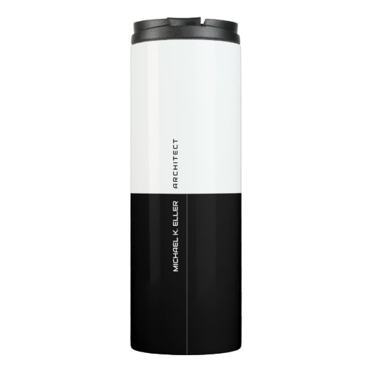 Professioneel (architect) Halfzwart, half wit Thermosbeker (Achterkant)