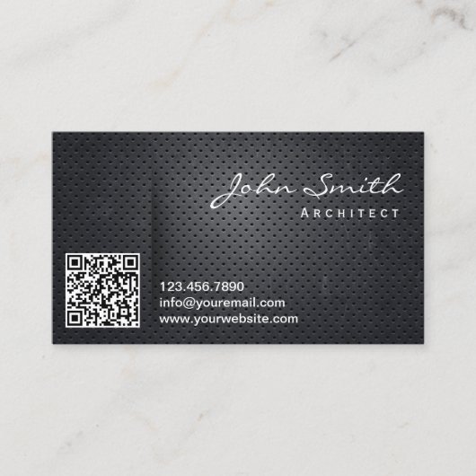 Professioneel architect — Zwarte metaal QR-code Visitekaartje (Voorkant)
