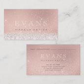 Professioneel artistiek Roos Glitter Glitter Afsprakenkaartje (Voorkant / Achterkant)