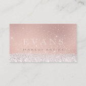 Professioneel artistiek Roos Glitter Glitter Afsprakenkaartje (Voorkant)
