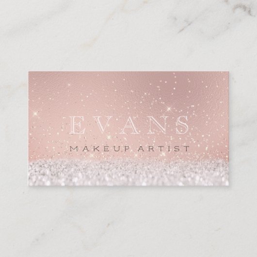 Professioneel artistiek Roos Glitter Glitter Afsprakenkaartje (Voorkant)