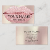 Professioneel artistiek Roos Glitter Lips Kiss Visitekaartje (Voorkant / Achterkant)