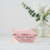 Professioneel artistiek Roos Glitter Lips Kiss Visitekaartje (Staand voorkant)