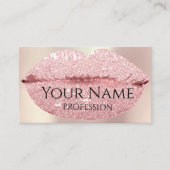 Professioneel artistiek Roos Glitter Lips Kiss Visitekaartje (Voorkant)