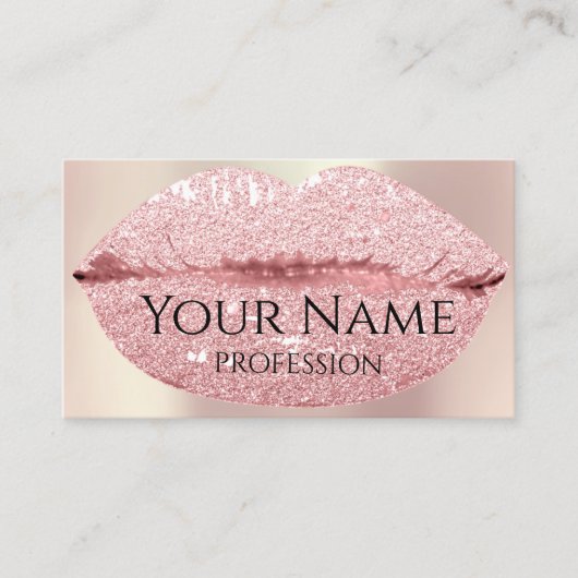 Professioneel artistiek Roos Glitter Lips Kiss Visitekaartje (Voorkant)