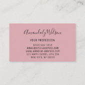 Professioneel artistiek Roos Modern Roze Skinny Visitekaartje (Achterkant)